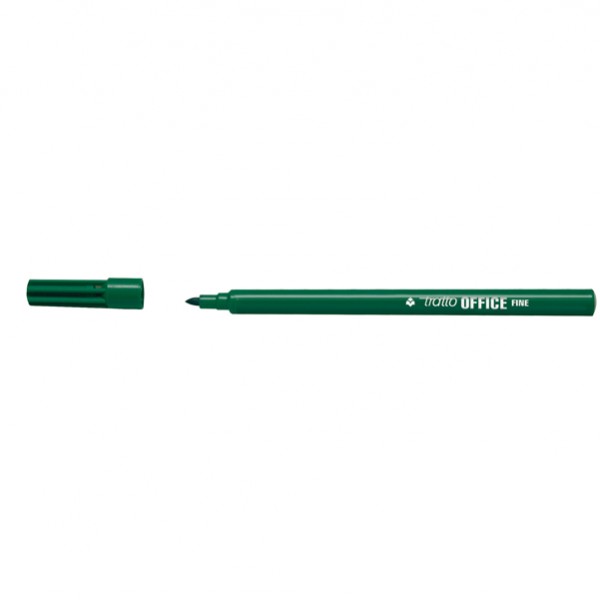 Pennarelli Office - punta feltro - punta fine -  tratto 0,7 mm - verde - Tratto - conf. 12 pezzi