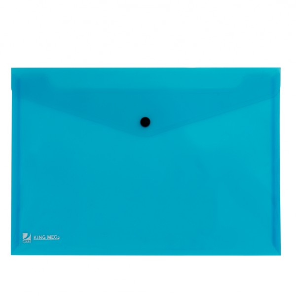 Busta con bottone Pull - A4 - PP - azzurro - King Mec Busta con bottone Pull - A4 - PP - azzurro - King Mec