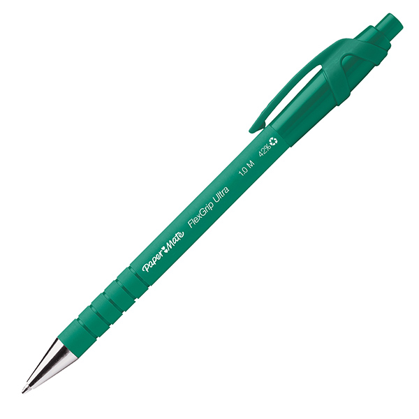 Penna a sfera a scatto Flexgrip Ultra - punta 1,0mm - verde - Papermate Penna a sfera a scatto Flexgrip Ultra - punta 1,0mm - verde - Papermate