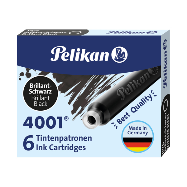 Cartucce inchiostro 4001 (TP/6) - lunghezza 39mm - nero - Pelikan - conf. 6 pezzi Cartucce inchiostro 4001 (TP/6) - lunghezza 39mm - nero - Pelikan - conf. 6 pezzi