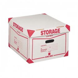 Scatola Storage - con coperchio - 38,5 x 26,4 x 39,7 cm - bianco e rosso - Esselte Dox