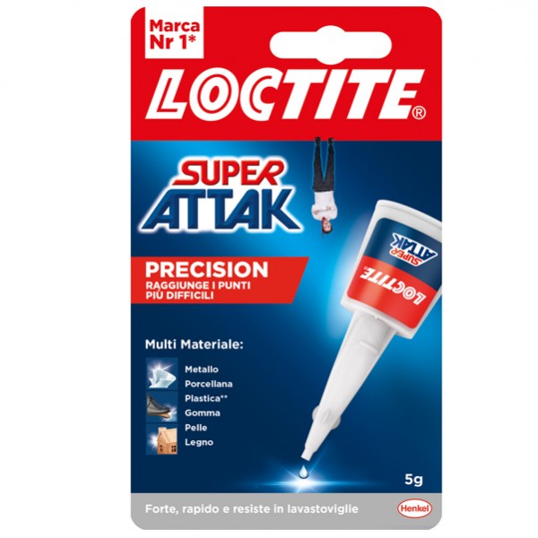 Colla Super Attak Precision - 5 gr - trasparente - Loctite Colla Super Attak Precision - 5 gr - trasparente - Loctite