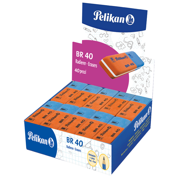 Gomma BR40 - blu e rossa - Pelikan - conf. 40 pezzi Gomma BR40 - blu e rossa - Pelikan - conf. 40 pezzi