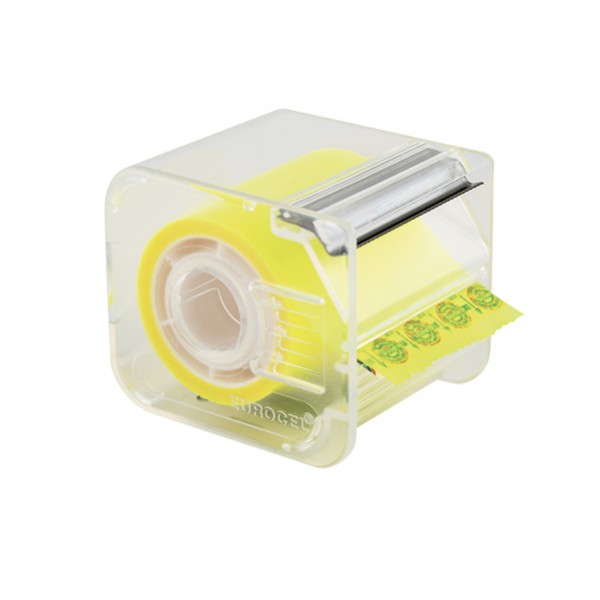 Nastro adesivo con dispenser Memograph - 50 mm x 10 m - PVC - giallo - Eurocel
