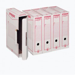 Scatola archivio Storage - formato legale - 8,5 x 25,3 x 35,5 cm - bianco e rosso - Esselte Dox