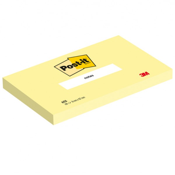 Blocco foglietti - 655 - 76 x 127 mm - giallo Canary - 100 fogli - Post-it Blocco foglietti - 655 - 76 x 127 mm - giallo Canary - 100 fogli - Post-it