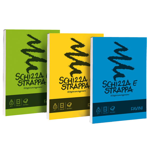 Blocco Schizza & Strappa - A6 - 105 x 148mm - 50gr - 150 fogli - Favini Blocco Schizza & Strappa - A6 - 105 x 148mm - 50gr - 150 fogli - Favini