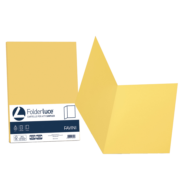 Cartellina semplice Luce - 200 gr - A4 - giallo sole - cartoncino bristol - Favini - conf. 50 pezzi Cartellina semplice Luce - 200 gr - A4 - giallo sole - cartoncino bristol - Favini - conf. 50 pezzi