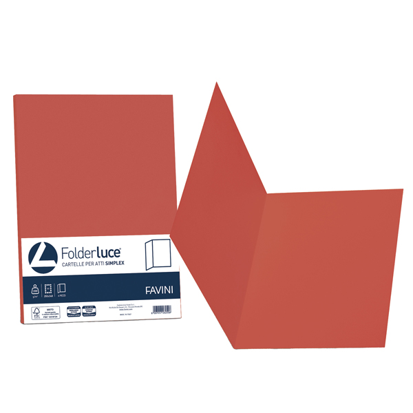 Cartellina semplice Luce - 200 gr - A4 - rosso scarlatto - cartoncino bristol - Favini - conf. 50 pezzi Cartellina semplice Luce - 200 gr - A4 - rosso scarlatto - cartoncino bristol - Favini - conf. 50 pezzi