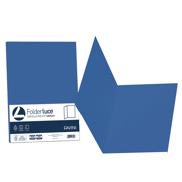 Cartellina semplice Luce - 200 gr - A4 - blu prussia - cartoncino bristol - Favini - conf. 50 pezzi Cartellina semplice Luce - 200 gr - A4 - blu prussia - cartoncino bristol - Favini - conf. 50 pezzi