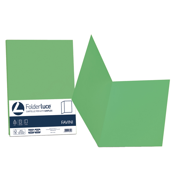 Cartellina semplice Luce - 200 gr - A4 - verde - cartoncino bristol - Favini - conf. 50 pezzi Cartellina semplice Luce - 200 gr - A4 - verde - cartoncino bristol - Favini - conf. 50 pezzi