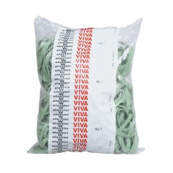 Elastici fettuccia - diametro 7 x 0,8 cm - 1 kg - gomma - verde - Viva
