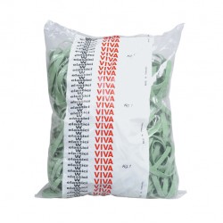 Elastici fettuccia - diametro 10 x 0,8 cm - 1 kg - gomma - verde - Viva