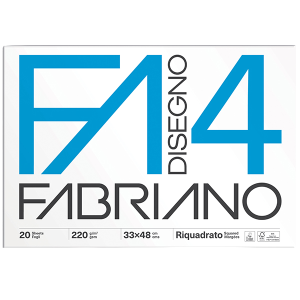 Album F4 - 33 x 48 cm - 220 gr - 20 fogli - liscio squadrato - Fabriano Album F4 - 33 x 48 cm - 220 gr - 20 fogli - liscio squadrato - Fabriano