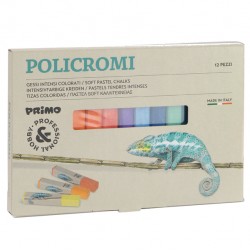 Gessetti quadrati Policromi - 13x13x80mm - quadrati  - Primo - astuccio 12 colori