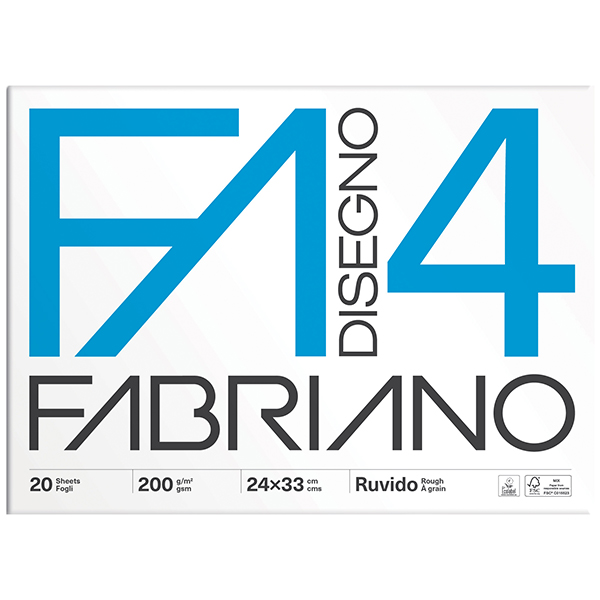 Album F4 - 24 x 33 cm - 20 fogli - 200 gr - ruvido - Fabriano