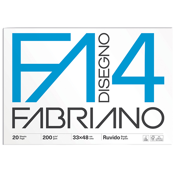 Album F4 - 33 x 48 cm - 200 gr - 20 fogli - ruvido - Fabriano Album F4 - 33 x 48 cm - 200 gr - 20 fogli - ruvido - Fabriano