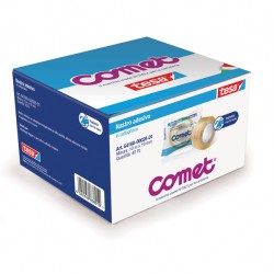 Nastro adesivo - confezionato singolarmente - 19 mm x 10 m - cellophane - trasparente - Comet