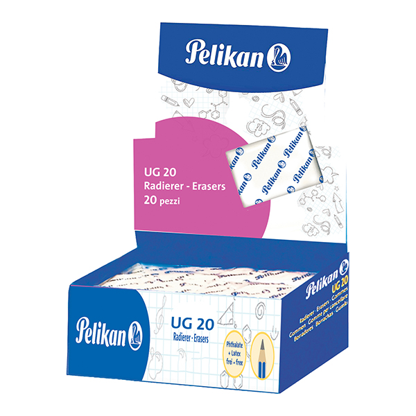 Gomma pane UG20 - bianca - per carboncino e gesso - Pelikan - conf. 20 pezzi Gomma pane UG20 - bianca - per carboncino e gesso - Pelikan - conf. 20 pezzi