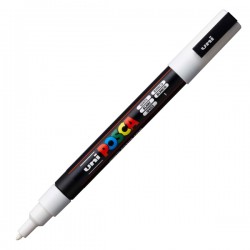 Marcatore a base d'acqua Uni Posca PC3M  - punta fine da 0,9mm a 1,3mm - bianco - Uni Mitsubishi