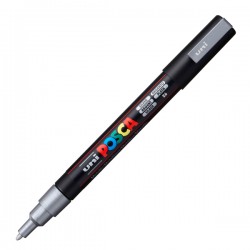 Marcatore a base d'acqua Uni Posca PC3M  - punta fine da 0,9mm a 1,3mm - argento - Uni Mitsubishi