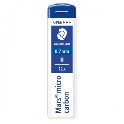 Astuccio 12 Mine Mars Micro - mina 0,7mm - gradazione H - Staedtler - conf. 12 astucci
