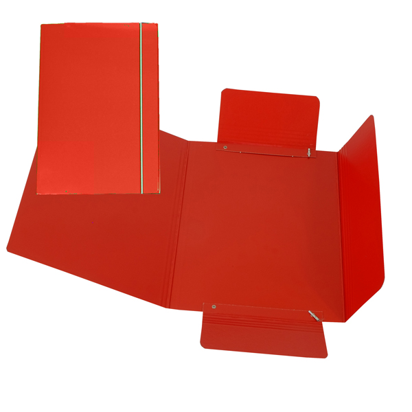 Cartella 3 lembi con elastico - A5 - dorso variabile - cartone plastificato - rosso - Cartotecnica del Garda Cartella 3 lembi con elastico - A5 - dorso variabile - cartone plastificato - rosso - Cartotecnica del Garda