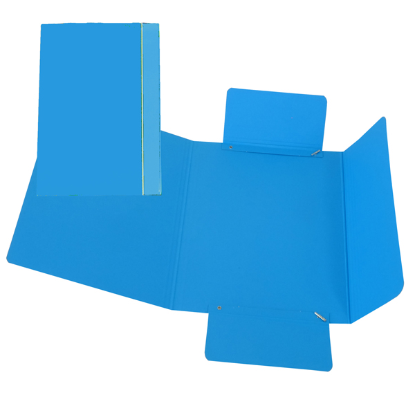 Cartella 3 lembi con elastico - A5 - dorso variabile - cartone plastificato - azzurro - Cartotecnica del Garda Cartella 3 lembi con elastico - A5 - dorso variabile - cartone plastificato - azzurro - Cartotecnica del Garda
