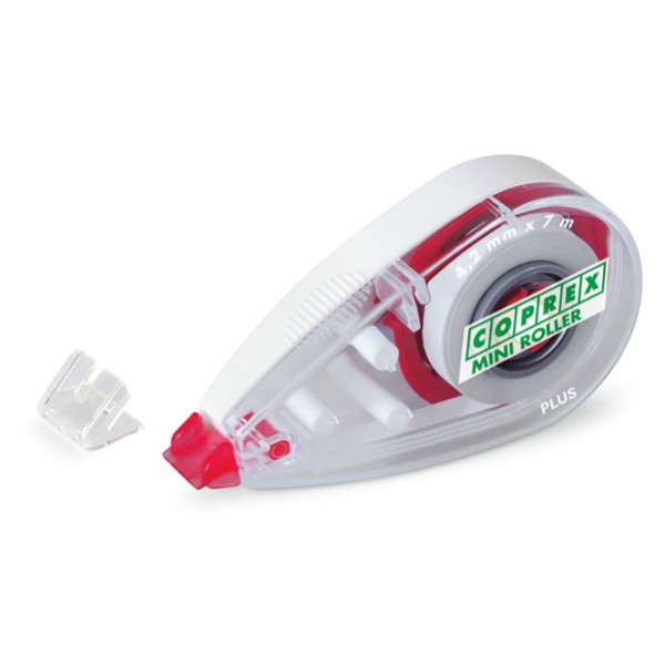 Correttore a nastro Mini Roller Coprex - 4,2mm x 7mt - chiusura salva nastro - Lebez Correttore a nastro Mini Roller Coprex - 4,2mm x 7mt - chiusura salva nastro - Lebez