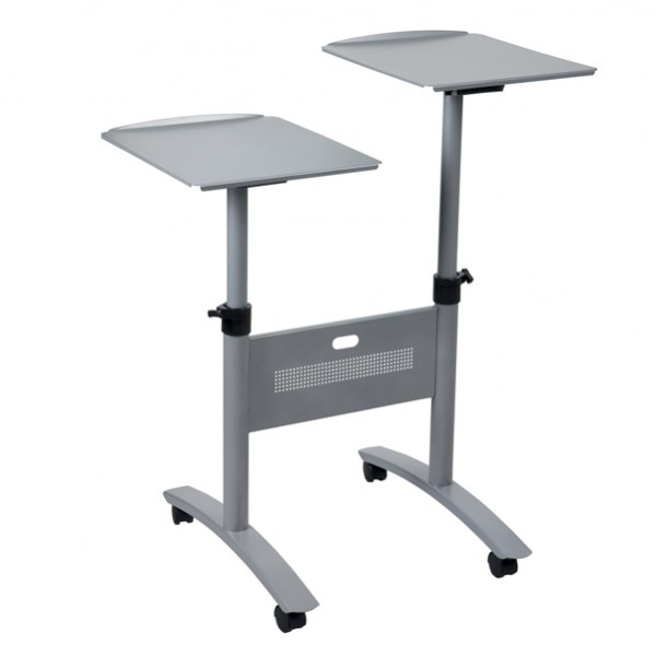 Carrello Twin - per proiettori multimediali - 2 ripiani - con ruote - 86 x 60 x 120 cm - grigio - Nobo Carrello Twin - per proiettori multimediali - 2 ripiani - con ruote - 86 x 60 x 120 cm - grigio - Nobo