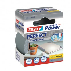 Nastro adesivo telato XP Perfect - 38 mm x 2,7 m - tela plastificata - grigio - Tesa