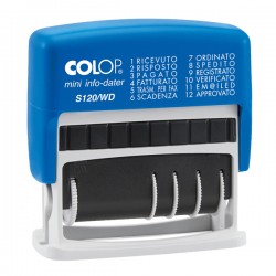 Timbro Mini Info S120/WD Datario + Polinomio - 12 diciture 4 mm - autoinchiostrante - Colop