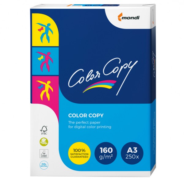 Carta Color Copy - A3 - 160 gr - bianco - Mondi - conf. 250 fogli Carta Color Copy - A3 - 160 gr - bianco - Mondi - conf. 250 fogli