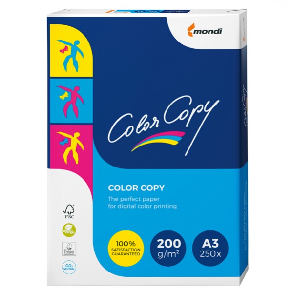 Carta Color Copy - A3 - 200 gr - bianco - Mondi - conf. 250 fogli Carta Color Copy - A3 - 200 gr - bianco - Mondi - conf. 250 fogli
