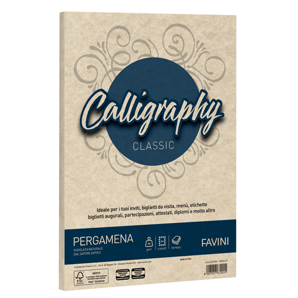 Carta Calligraphy Pergamena - A4 - 90 gr - sabbia 02 - Favini - conf. 50 fogli Carta Calligraphy Pergamena - A4 - 90 gr - sabbia 02 - Favini - conf. 50 fogli