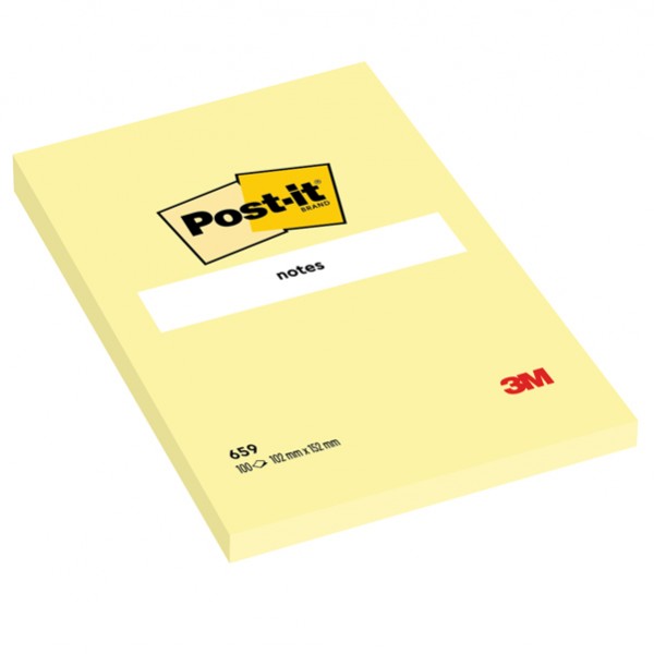 Blocco foglietti - 659 - 102 x 152 mm - giallo Canary - 100 fogli - Post-it Blocco foglietti - 659 - 102 x 152 mm - giallo Canary - 100 fogli - Post-it