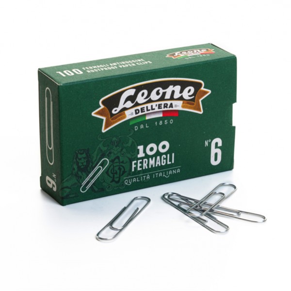 Fermagli zincati - n. 6 - 5,8 cm - Leone - conf. 100 pezzi Fermagli zincati - n. 6 - 5,8 cm - Leone - conf. 100 pezzi