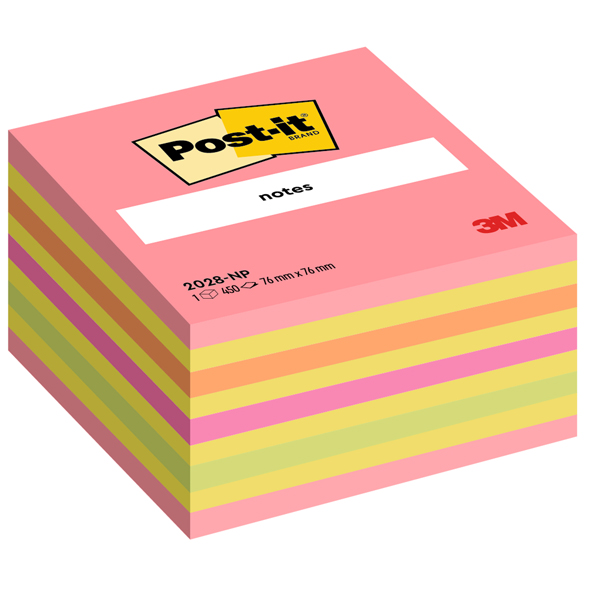 Blocco foglietti Cubo - 2028-NP - 76 x 76 mm - 72 gr - colori assortiti - 450 fogli - Post-it Blocco foglietti Cubo - 2028-NP - 76 x 76 mm - 72 gr - colori assortiti - 450 fogli - Post-it