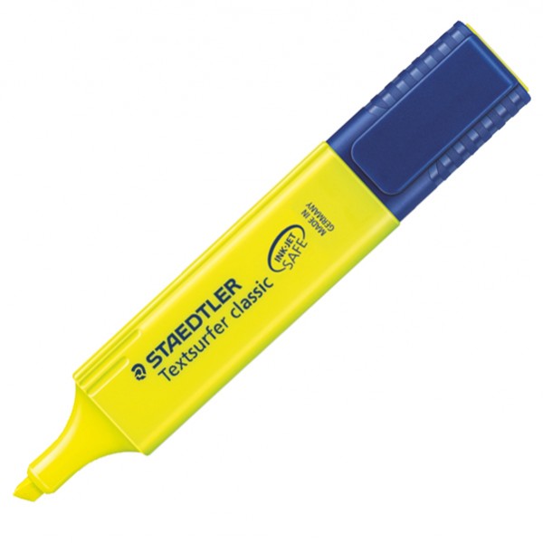 Evidenziatore Textsurfer Classic - punta a scalpello - tratto 1,0-5,0mm - giallo - Staedtler Evidenziatore Textsurfer Classic - punta a scalpello - tratto 1,0-5,0mm - giallo - Staedtler