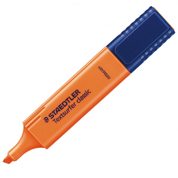 Evidenziatore Textsurfer Classic - punta a scalpello - tratto 1,0mm-5,0mm - arancio - Staedtler Evidenziatore Textsurfer Classic - punta a scalpello - tratto 1,0mm-5,0mm - arancio - Staedtler