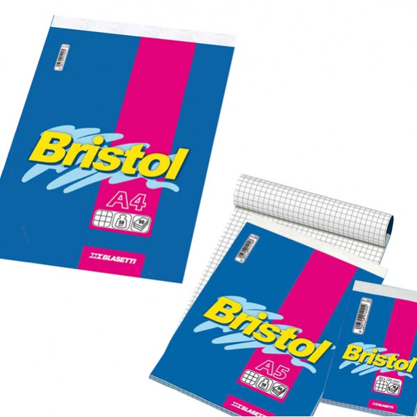 Blocco note Bristol - 5 mm - 210 x 297 mm - 50 gr - 70 fogli - Blasetti Blocco note Bristol - 5 mm - 210 x 297 mm - 50 gr - 70 fogli - Blasetti