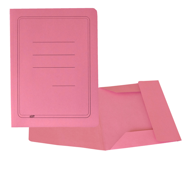 Cartellina 3 lembi con stampa - 200 gr - 25 x 33 cm - cartoncino manilla - rosa - Cartotecnica del Garda - conf. 50 pezzi