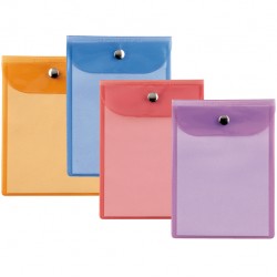 Busta con bottone Press 5 Color - PVC - 13 x 18 cm - colori assortiti - Sei Rota