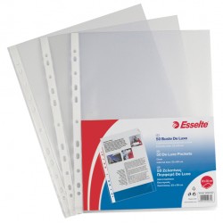 Buste forate CopySafe - DeLuxe - liscio - 22 x 30 cm - trasparente - Esselte - conf. 50 pezzi