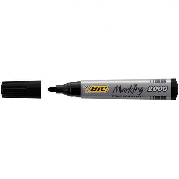 Marcatori permanente Marking a base d'alcool - punta tonda 1,70mm - nero - Bic - conf. 12 pezzi Marcatori permanente Marking a base d'alcool - punta tonda 1,70mm - nero - Bic - conf. 12 pezzi