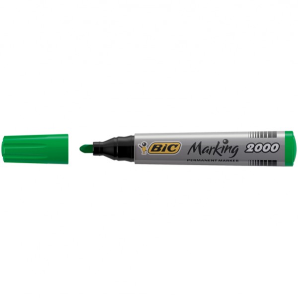 Marcatori permanente Marking a base d'alcool - punta tonda 1,70mm - verde - Bic - conf. 12 pezzi Marcatori permanente Marking a base d'alcool - punta tonda 1,70mm - verde - Bic - conf. 12 pezzi