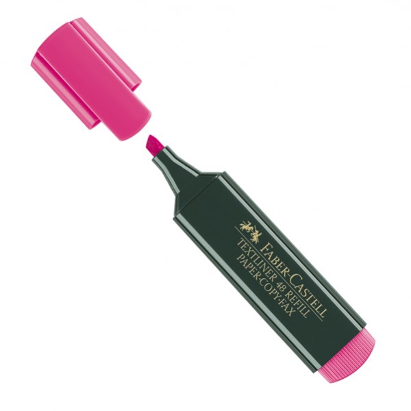 Evidenziatore Textliner 48 -  punta di 3 differenti larghezze: 5,0-3,0-1,0mm - fucsia - Faber-Castell