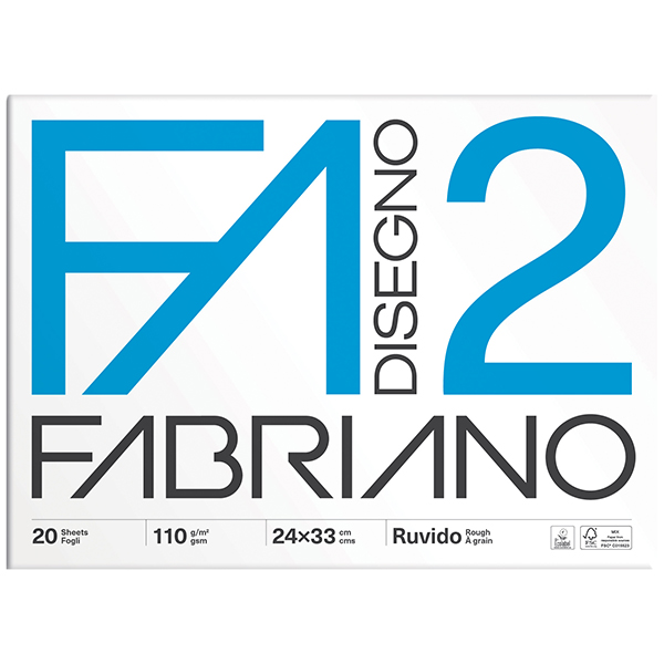 Album F2 - 24 x 33 cm - 20 fogli - 110 gr - ruvido - 4 angoli - Fabriano Album F2 - 24 x 33 cm - 20 fogli - 110 gr - ruvido - 4 angoli - Fabriano
