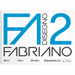 Album F2 - 24 x 33 cm - 20 fogli - 110 gr - liscio squadrato - 4 angoli - Fabriano