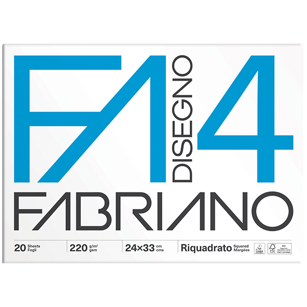 Album F4 - 24 x 33 cm - 20 fogli - 220 gr - liscio squadrato - Fabriano